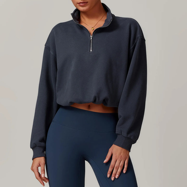 CROPPED QUARTER-ZIP