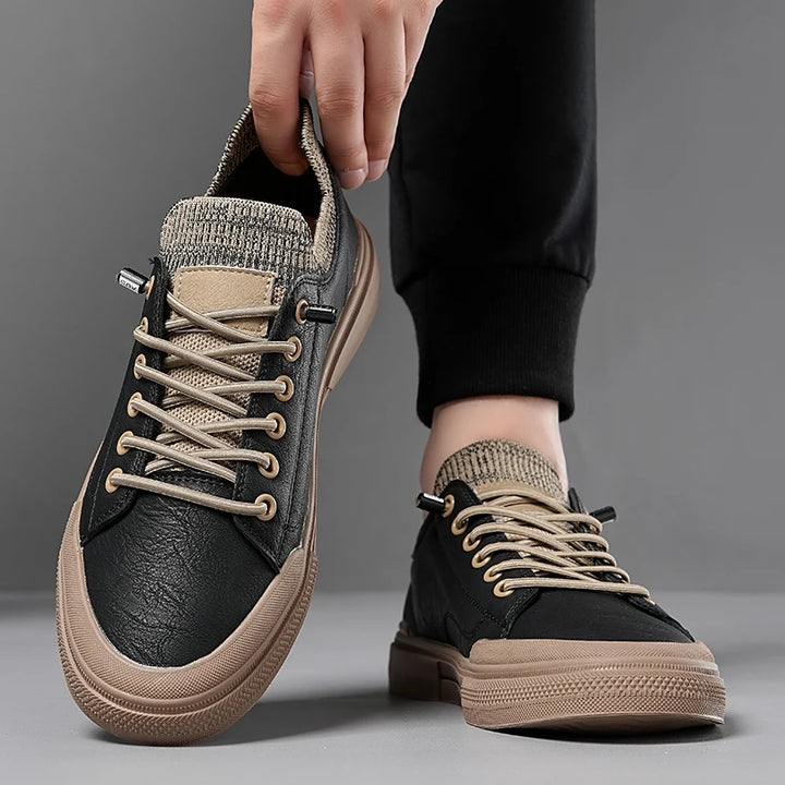 PRIME LEATHER KNIT SNEAKERS