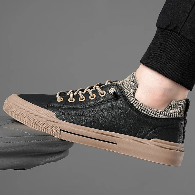 PRIME LEATHER KNIT SNEAKERS