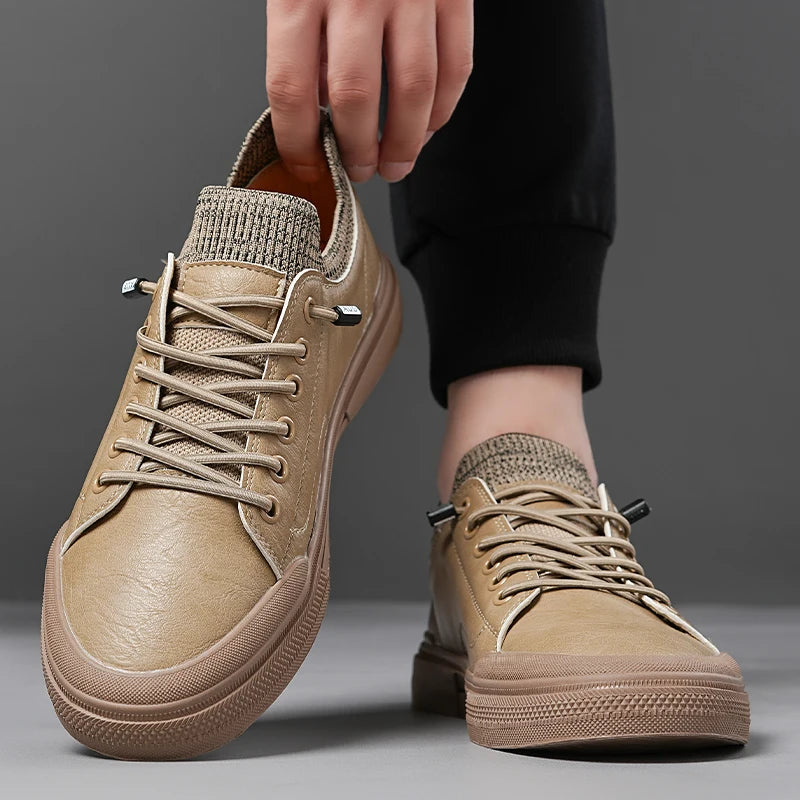 PRIME LEATHER KNIT SNEAKERS