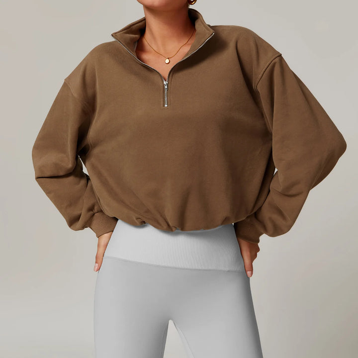 CROPPED QUARTER-ZIP