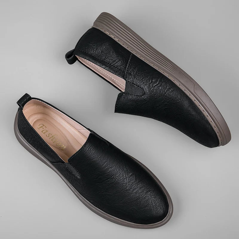 DUKE LEATHER SLIP-ON SHOES