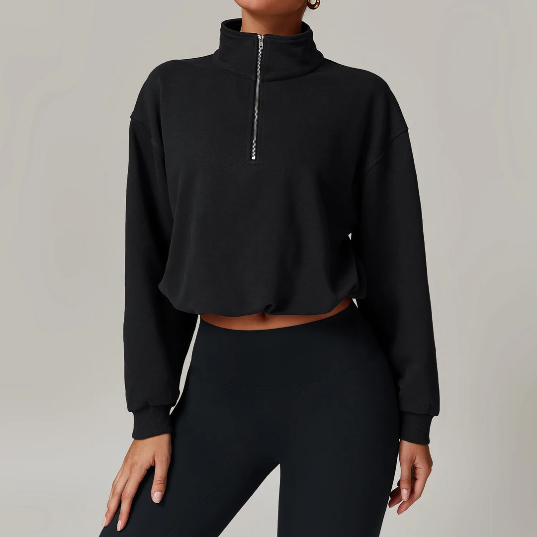 CROPPED QUARTER-ZIP