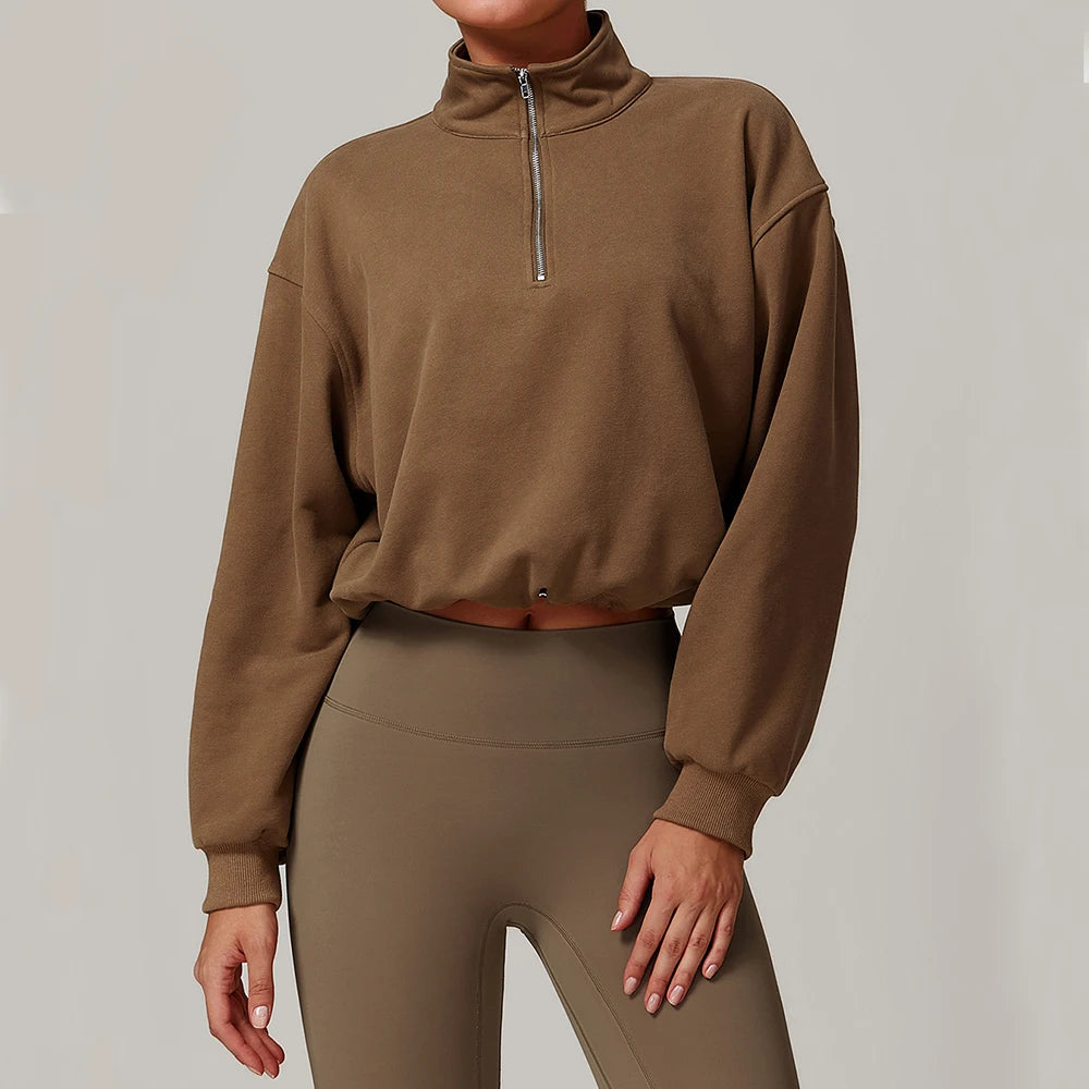 CROPPED QUARTER-ZIP