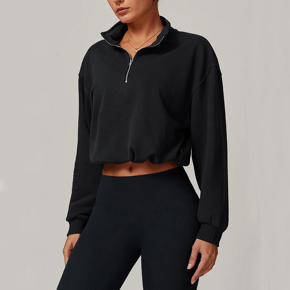 CROPPED QUARTER-ZIP